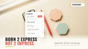Born 2 Express Not 2 Impress stylish name shown in the FFNickname generator