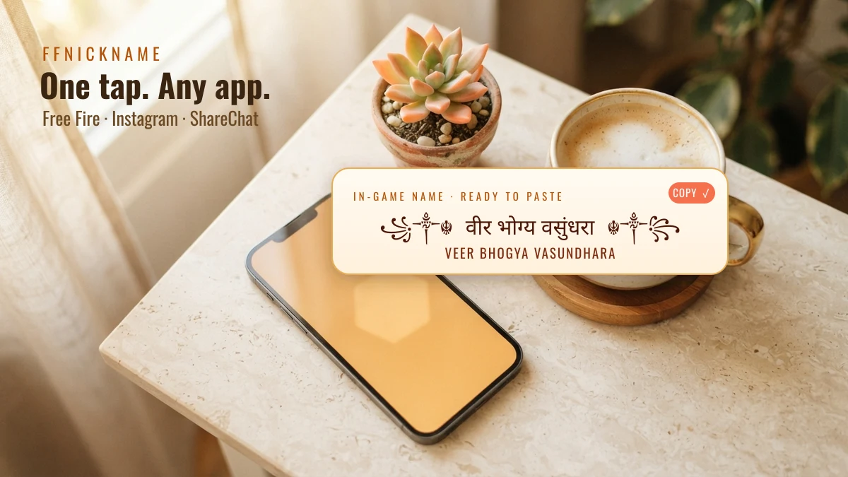 Using वीर भोग्य वसुंधरा stylish name in Free Fire, Instagram and ShareChat