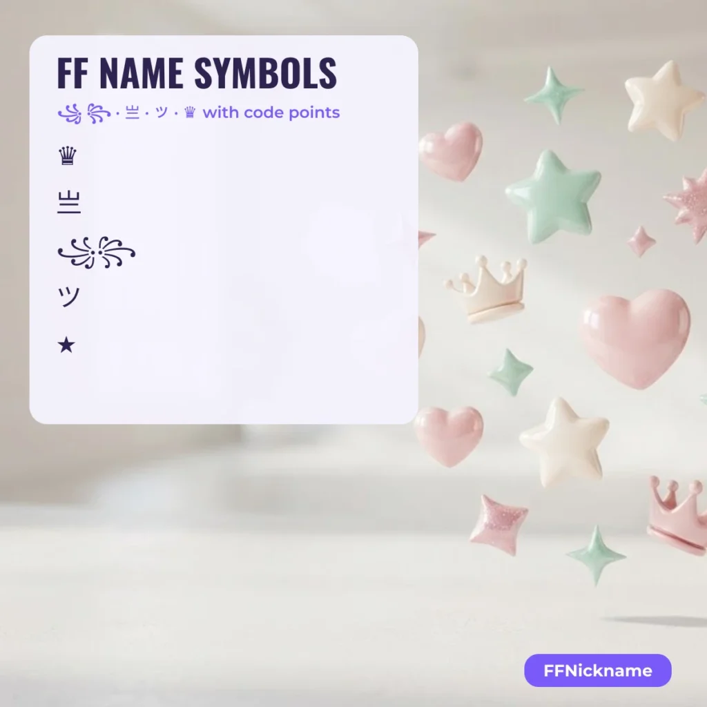 FF Name Symbols That Show In-Game by FFNickname